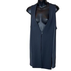 Sympli women’s 8 long line cardigan vest side zips elevated basics colorblock